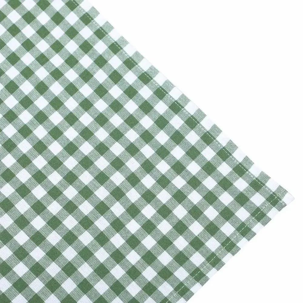 Tea towel - Torchon de cuisine recyclé LINNEA, 4 MOTIFS , Blanc/Vert 50x70cm - BY WILLE