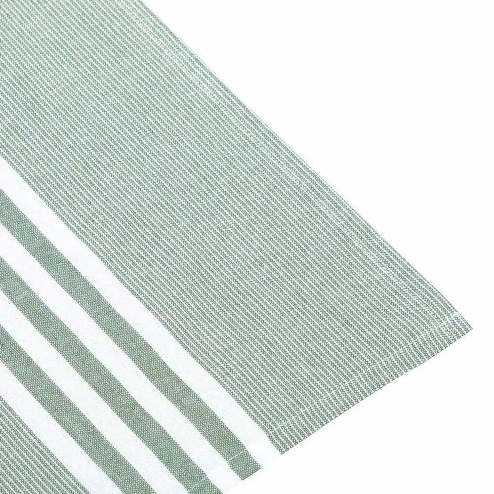 Tea towel - Torchon de cuisine recyclé LINNEA, 4 MOTIFS , Blanc/Vert 50x70cm - BY WILLE