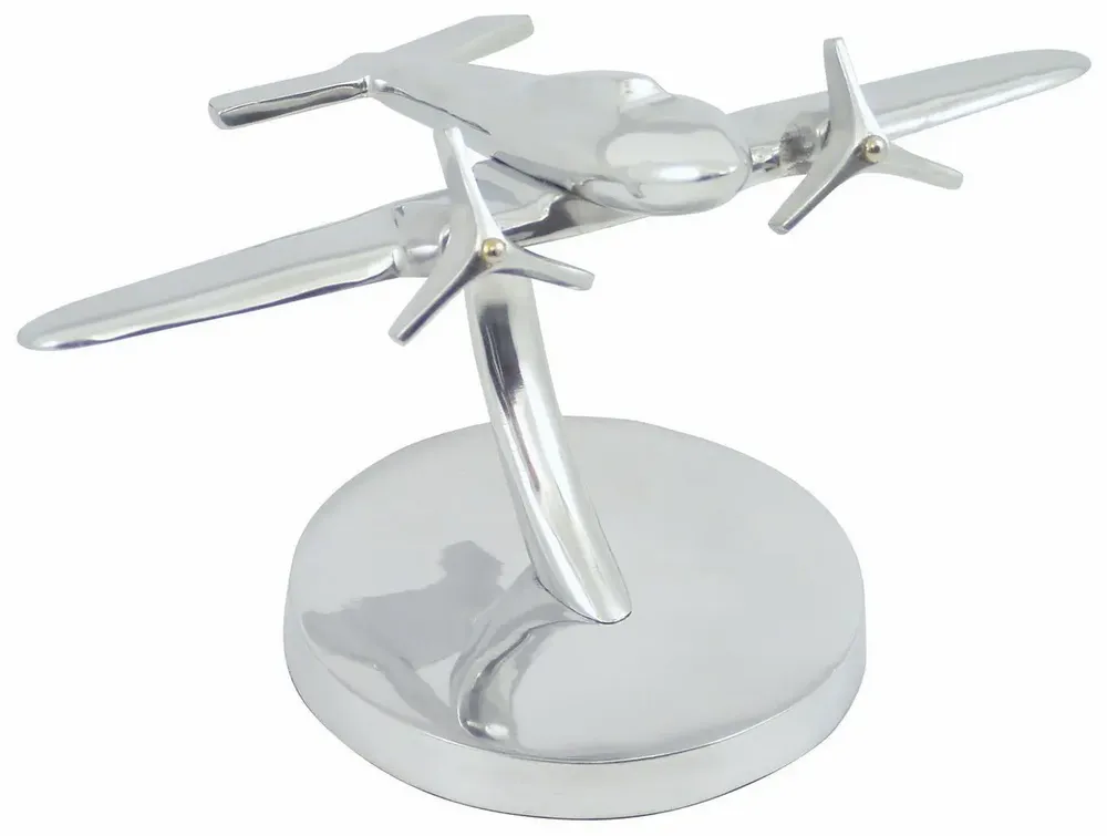 Objets de décoration - Avion en aluminium a poser - dim. 16.5x24.5xh.16 cm - TRADE WINDS