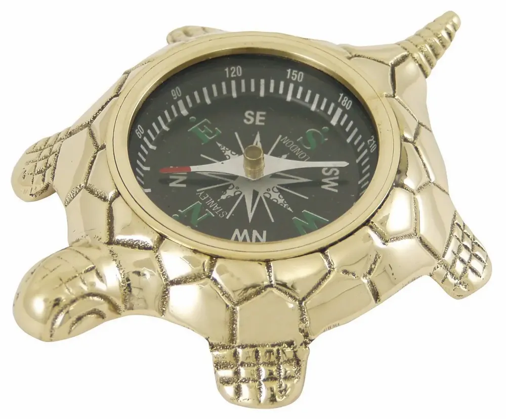 Presse-papier - Tortue boussole presse papier laiton 9,5 cm - TRADE WINDS