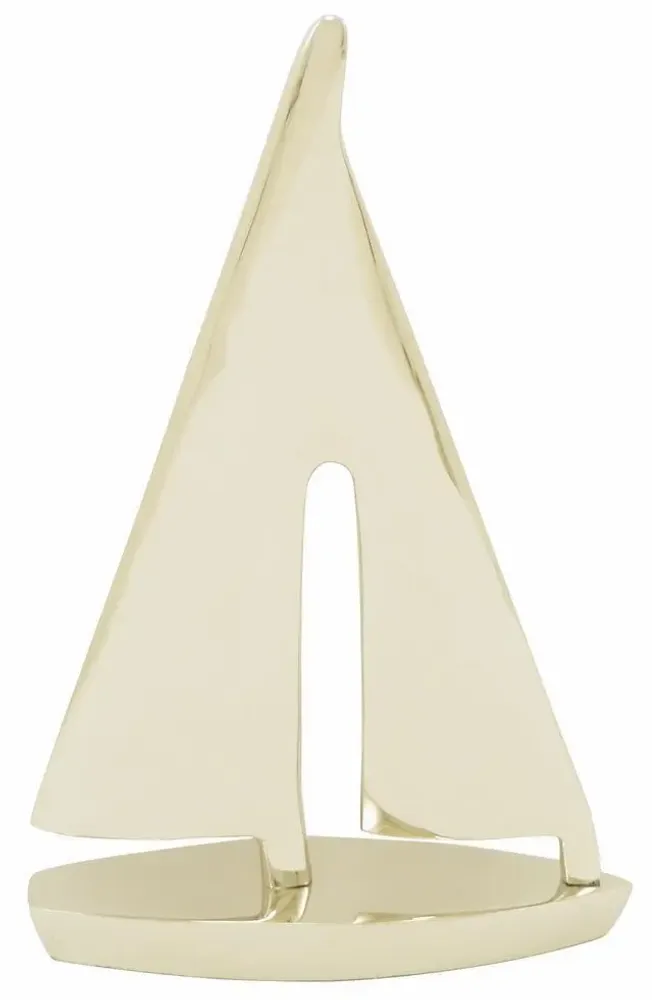 Decorative objects - Sailing boat, brass finish, H : 6'', small - TRADE WINDS