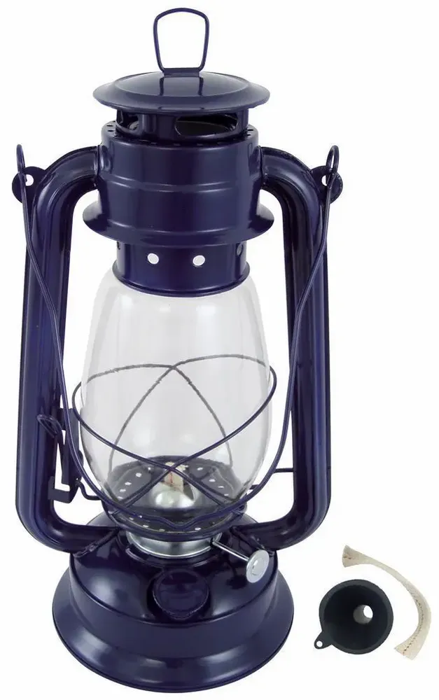Lampes de table extérieures - Lampe tempete bleu marine, H. 310 mm - TRADE WINDS