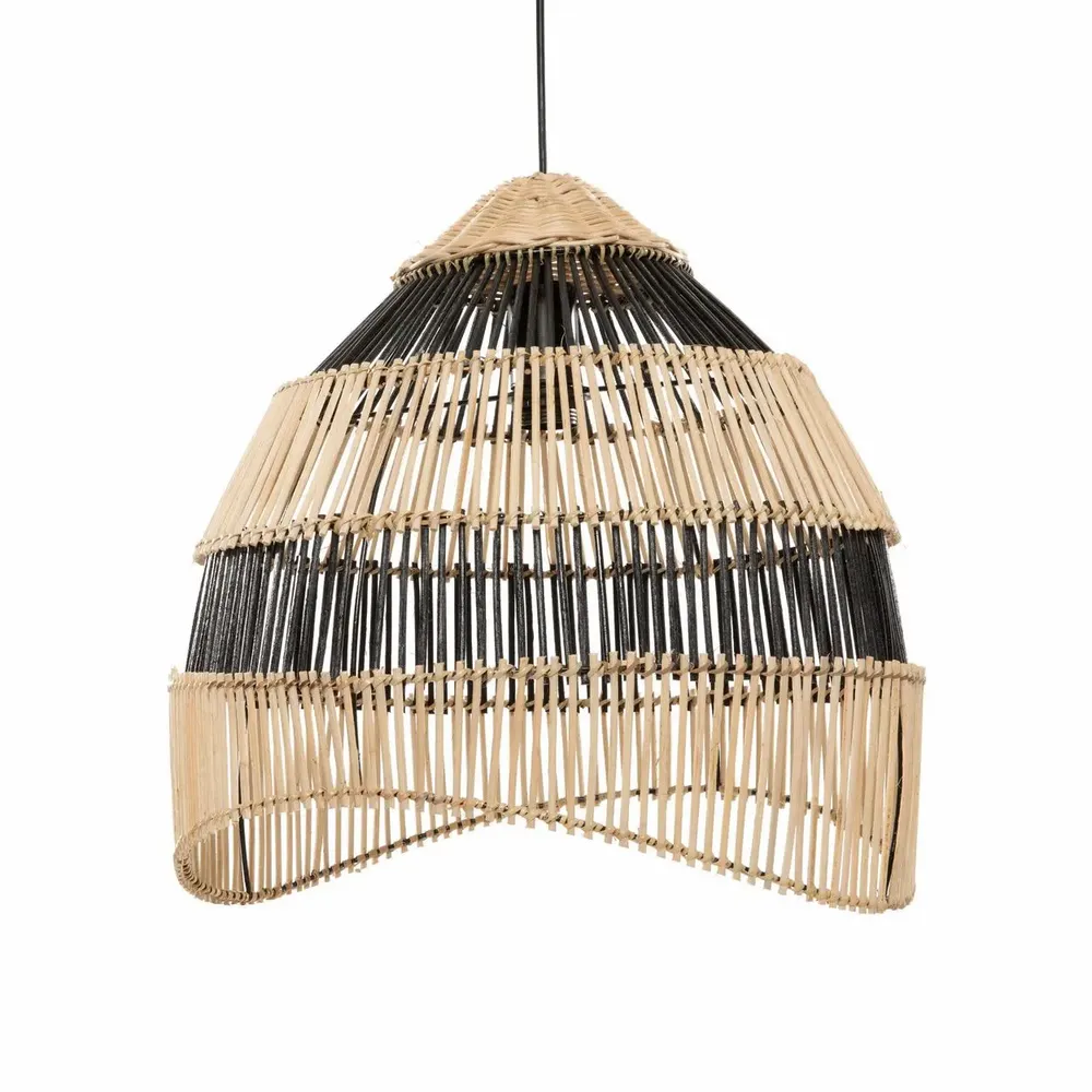 Suspensions - La Suspension Striped - Noir Naturel - M_40 - BAZAR BIZAR LIVING