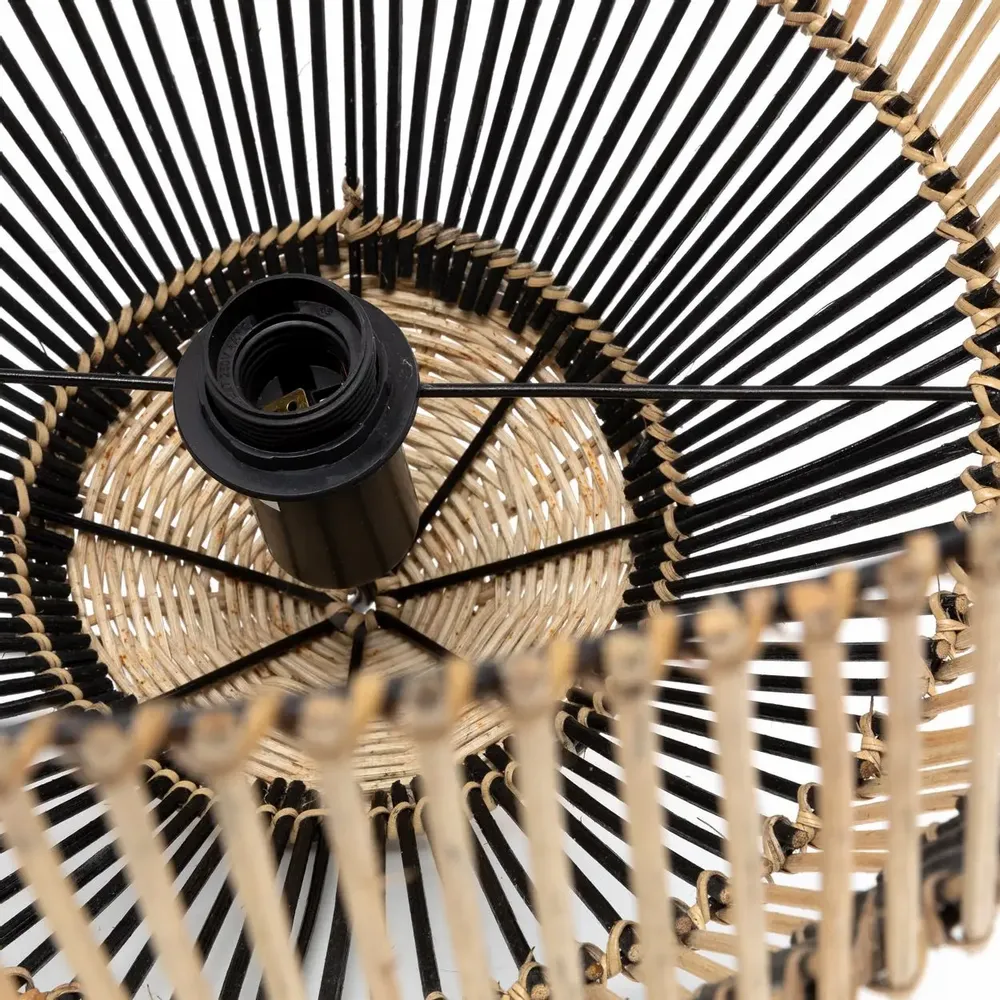 Suspensions - La Suspension Striped - Noir Naturel - M_40 - BAZAR BIZAR LIVING