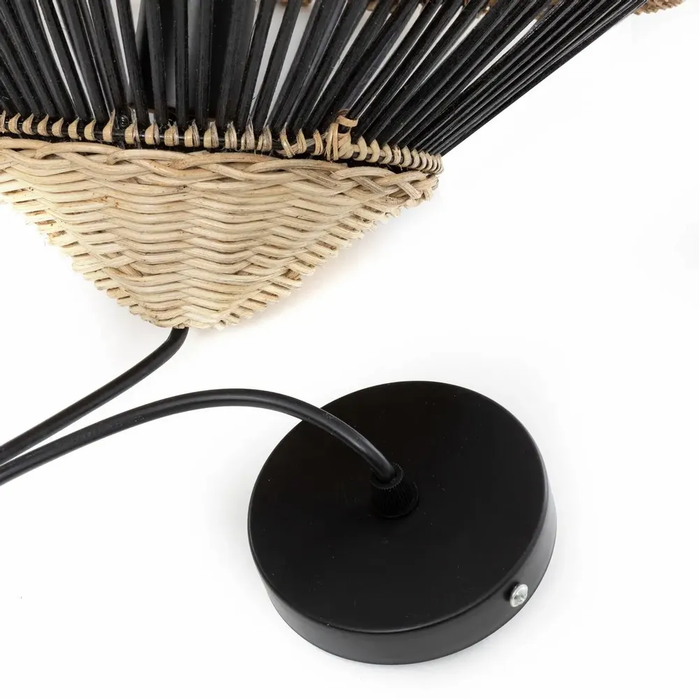 Suspensions - La Suspension Striped - Noir Naturel - M_40 - BAZAR BIZAR LIVING