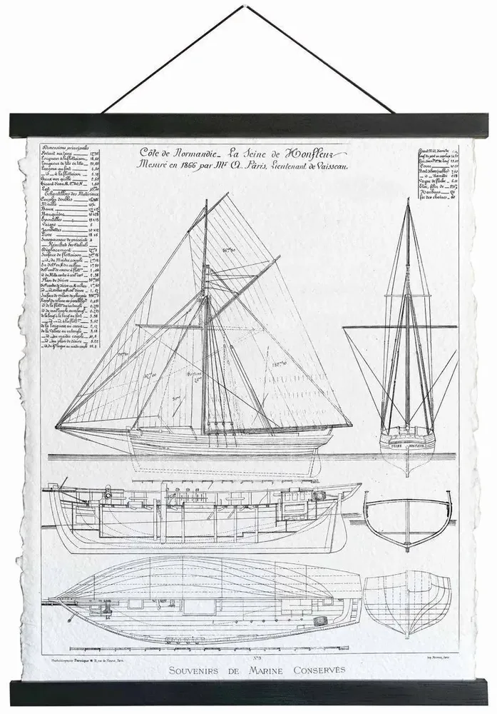 Other wall decoration - Old ship parchment canvas, 14"x18" - TRADE WINDS