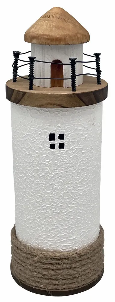 Objets de décoration - Phare en bois blanc et cordage, H. 20 cm - TRADE WINDS