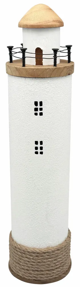 Objets de décoration - Phare en bois blanc et cordage, H. 34 cm - TRADE WINDS