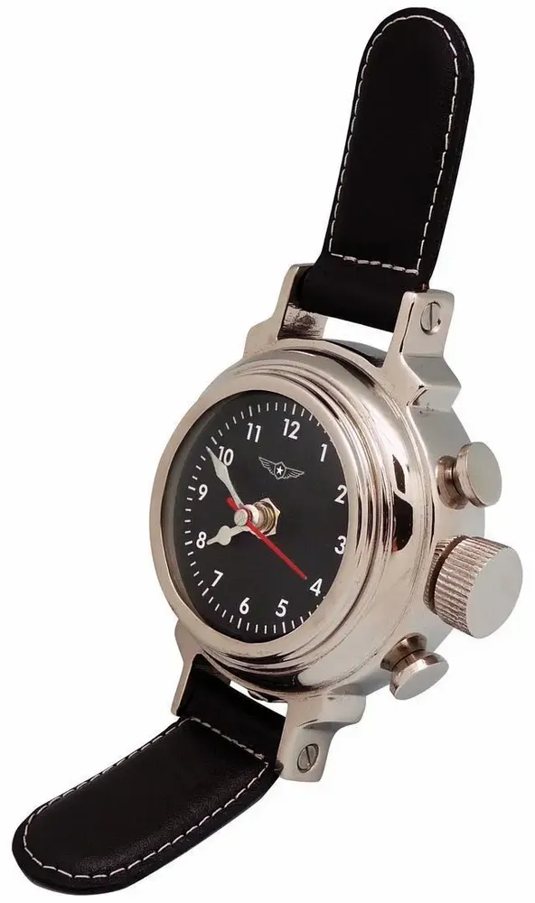 Montres et horlogerie - Montre à poser, pendulette de bureau, D.11 cm, H.21.50 cm - TRADE WINDS