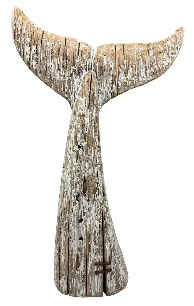 Objets de décoration - Queue de baleine aspect bois flotte, H. 36 cm x larg. 20 cm - TRADE WINDS