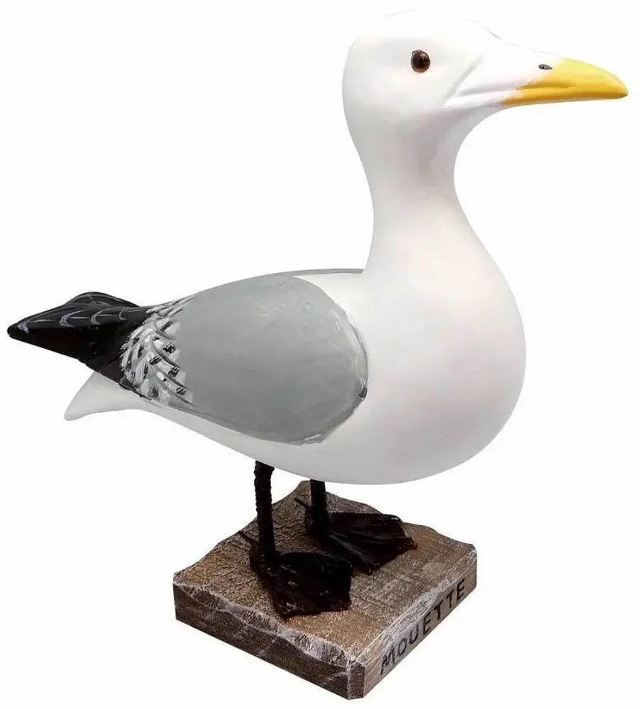 Sculptures, statuettes et miniatures - Mouette bec jaune en bois, H : 23 cm (UV2) - TRADE WINDS