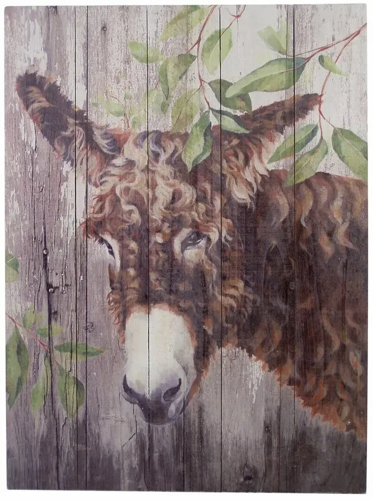 Tableaux - Tableau baudet du Poitou sur base bois (pin) - dim. 33x25 cm - TRADE WINDS