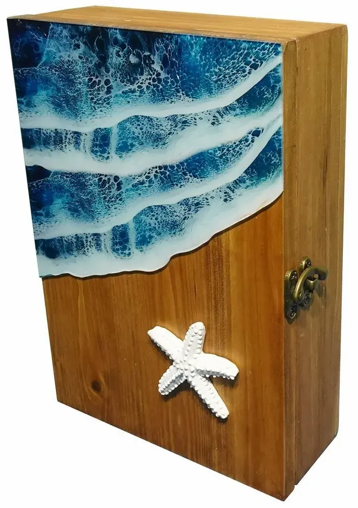 Autres décorations murales - Boite a clés écume, bois, H. 25 x 18 x 6 cm - TRADE WINDS