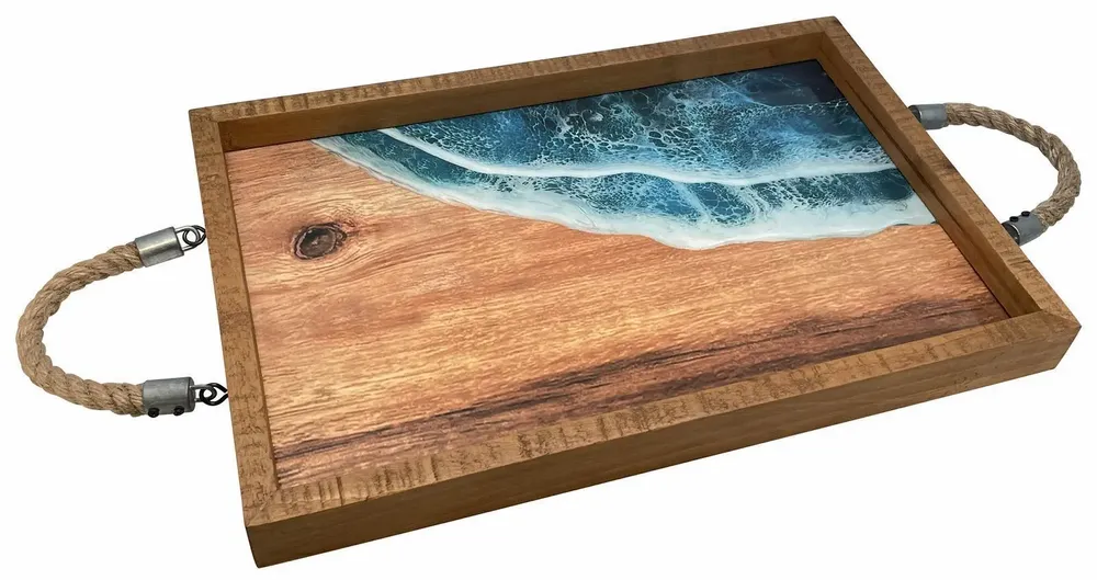Plateaux - Plateau écume en bois, 40 x 27 x 3,5 cm - TRADE WINDS