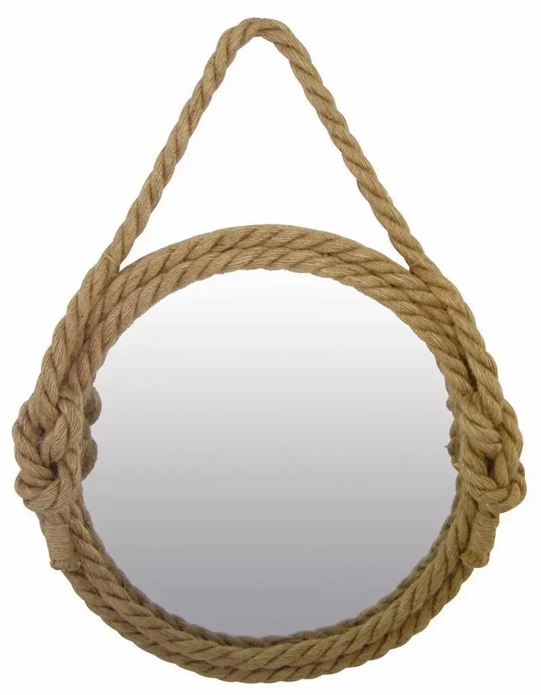 Miroirs - Miroir avec cordage, noeud en huit, coul. chanvre, diam. 32 cm UV2 - TRADE WINDS