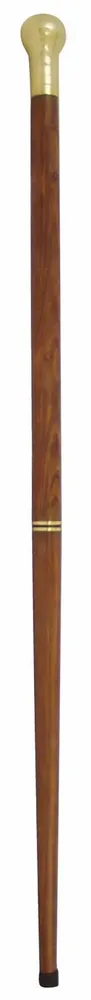 Objets de décoration - Canne de marche en bois av pommeau en L, équipée d'1 boussole et fiole secrète - H. 91 cm - TRADE WINDS