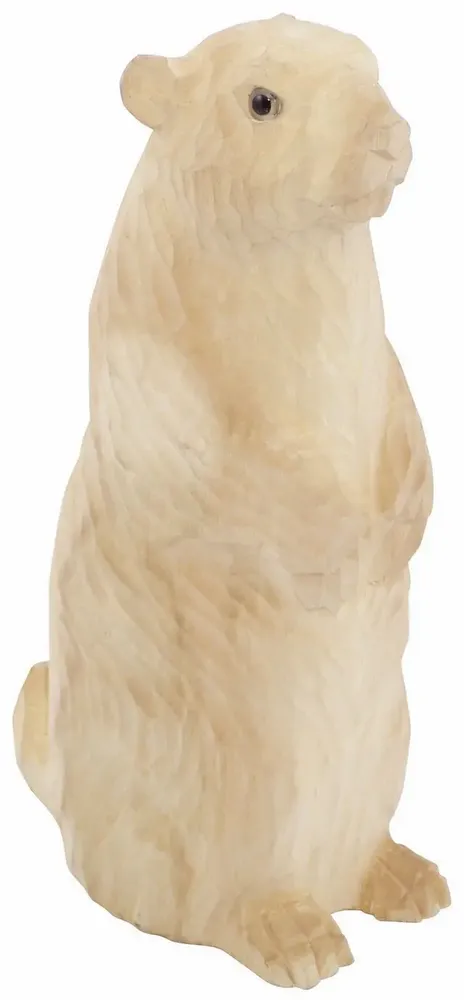 Sculptures, statuettes et miniatures - Marmotte en bois brut, H : 20 cm - TRADE WINDS