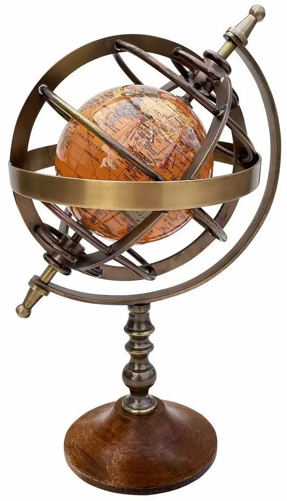 Objets de décoration - Sphere armillaire et son globe terrestre H : 31 cm - TRADE WINDS