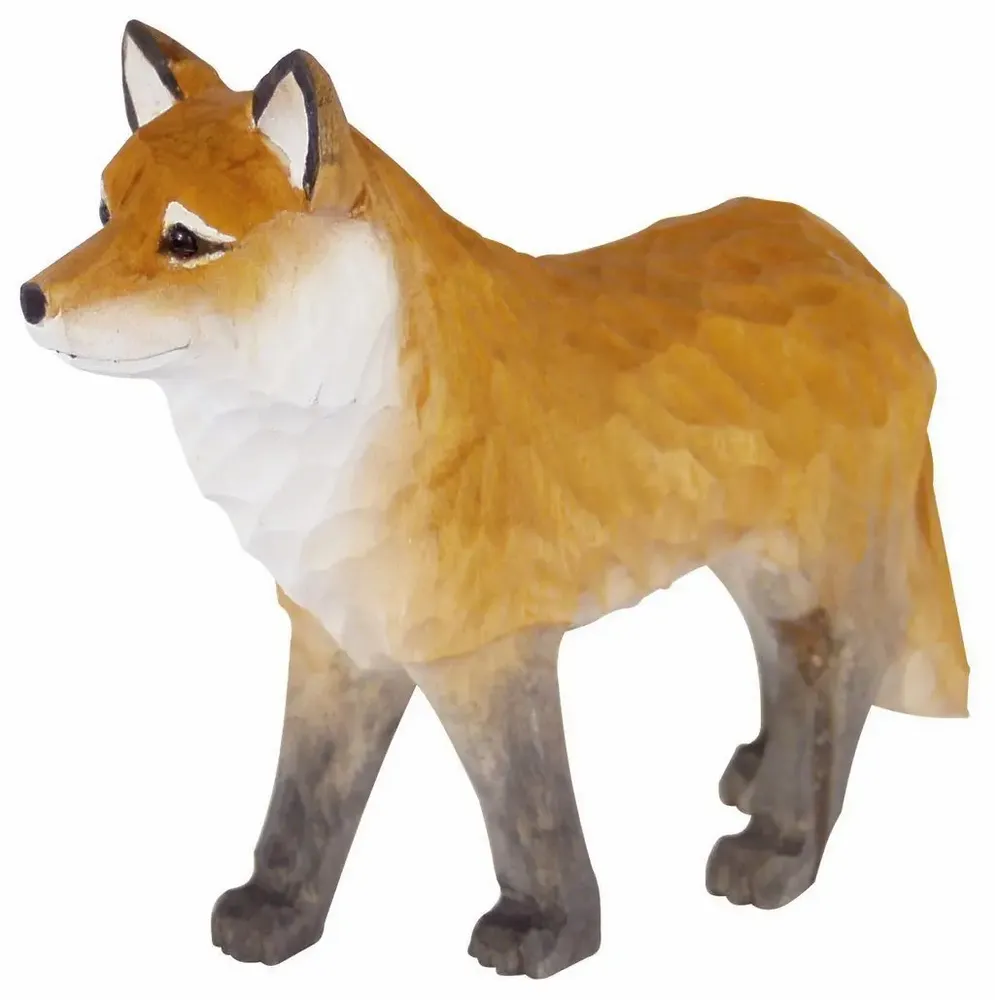 Sculptures, statuettes et miniatures - Renard en bois sculpté, H. 10 cm - TRADE WINDS
