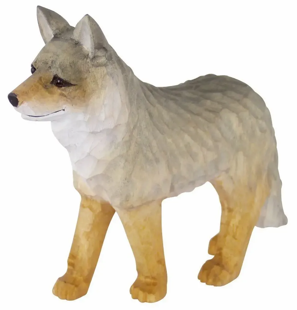 Sculptures, statuettes et miniatures - Loup en bois sculpté, H. 10 cm - TRADE WINDS