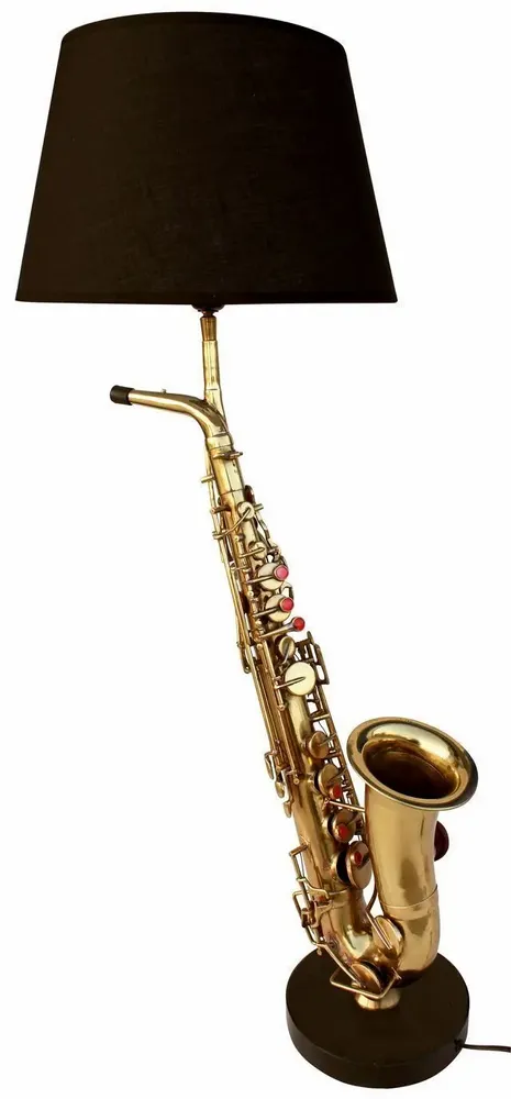 Lampes à poser - Lampe saxophone en L, base pierre, H.88 cm, 230V-E27-60W, livrée av AJ 2953 - TRADE WINDS