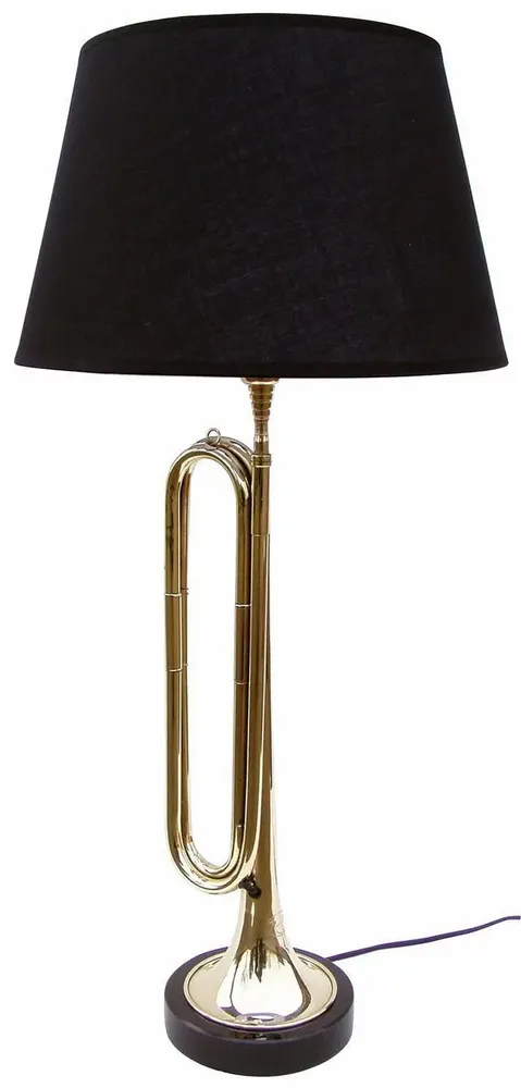 Lampes à poser - Lampe clairon en L, base en pierre, H. 76 cm, 230 V- E27 - 60W, livrée avec aj - TRADE WINDS