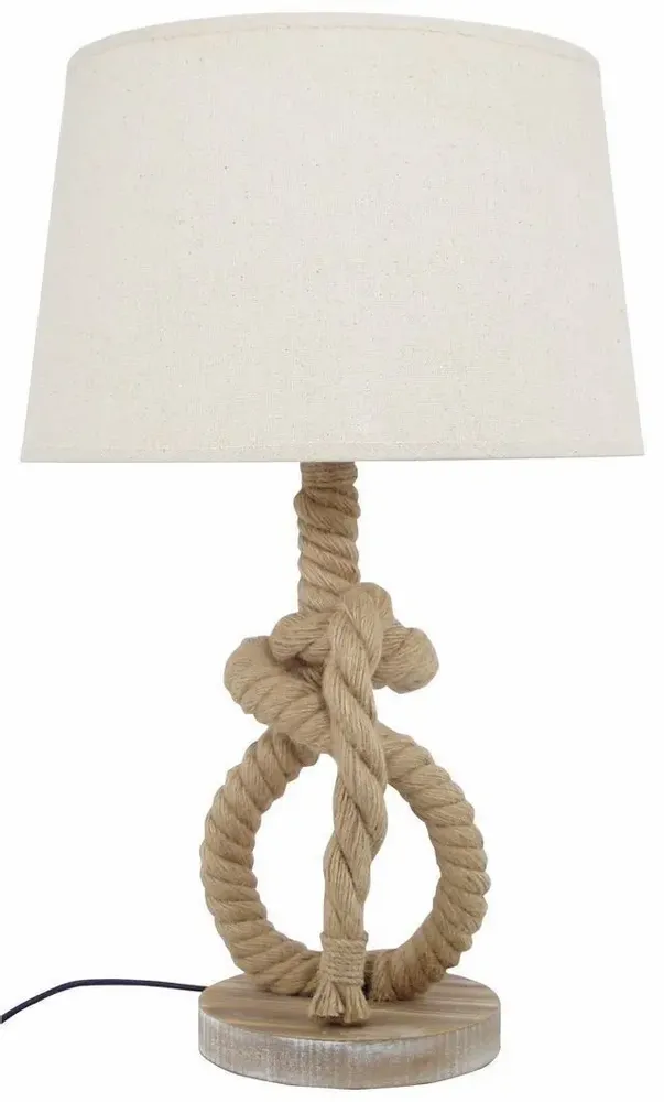 Lampes à poser - Lampe cordage en bois, H. 52 cm, 230 V - E27-60W - TRADE WINDS