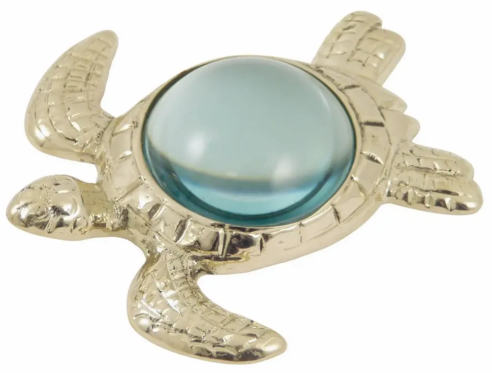 Presse-papier - Loupe presse papier tortue marine, Laiton - 16.5 cm - TRADE WINDS
