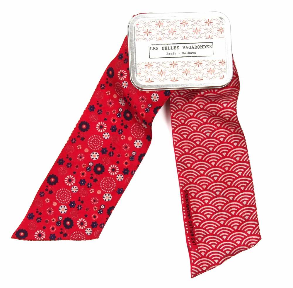 Foulards et écharpes - Foulard en Soie Les Bandeaux Slash Les Belles Vagabondes - LES BELLES VAGABONDES