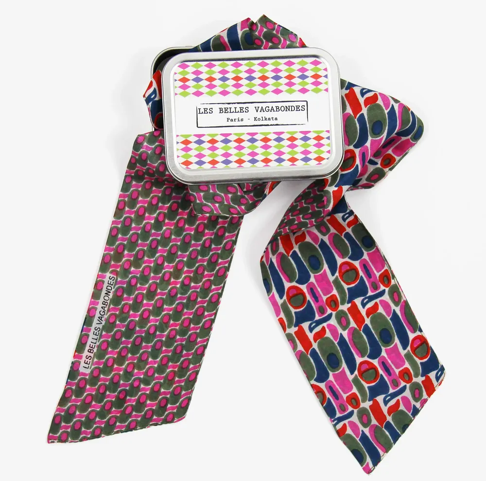 Foulards et écharpes - Foulard en Soie Les Bandeaux Slash Les Belles Vagabondes - LES BELLES VAGABONDES