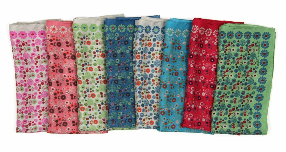 Foulards et écharpes - Foulards en Soie Les Minis Les Belles Vagabondes - LES BELLES VAGABONDES