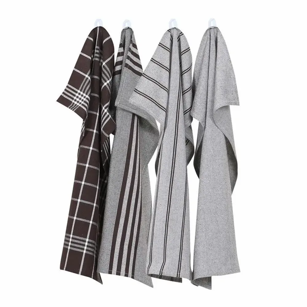 Torchons textile - Torchon de cuisine recyclé Recycling , 4 motifs ,Marron/Beige 50x70cm - BY WILLE
