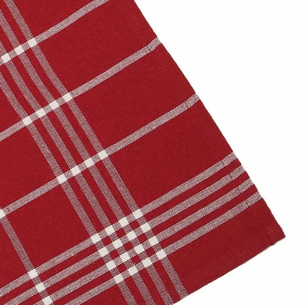 Tea towel - Torchon de cuisine recyclé Recycling , 4 motifs , Rouge/Beige 50x70cm - BY WILLE