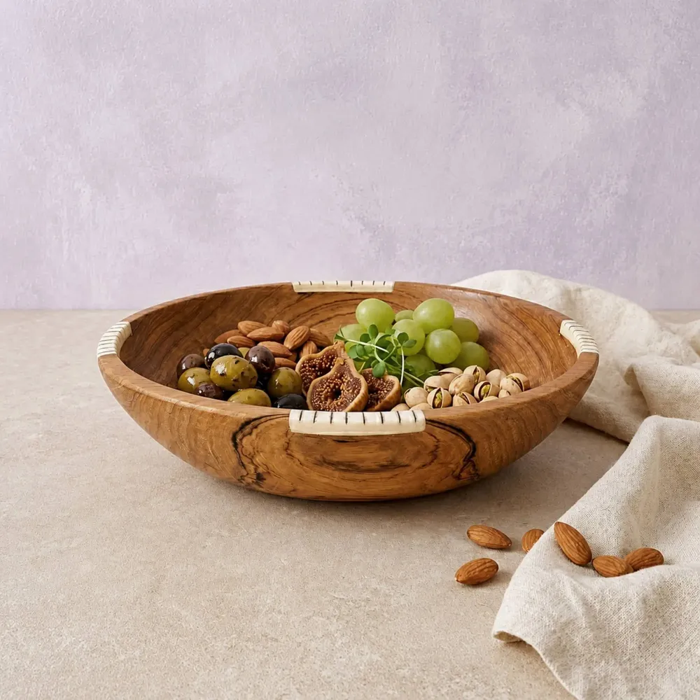 Plats et saladiers - Saladiers et bols en bois d'olivier et os - BE HOME