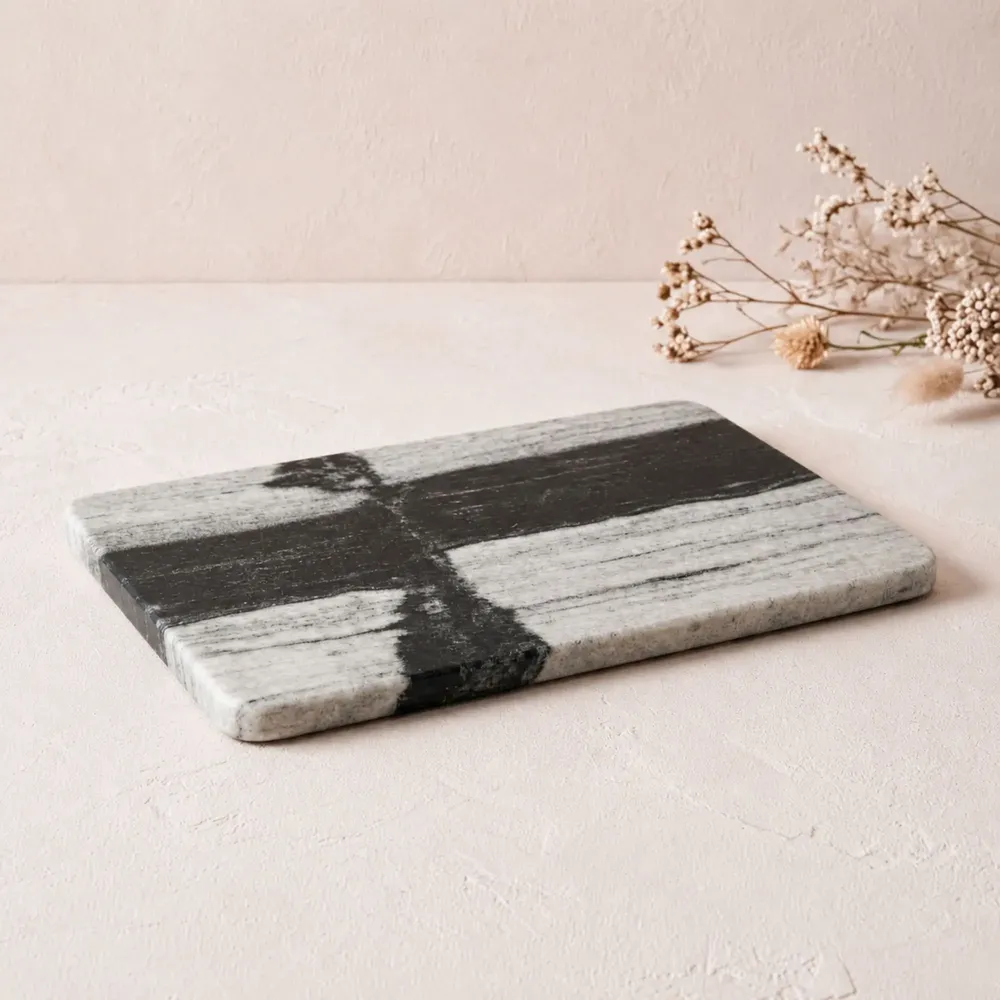Plats et saladiers - Planches marbre blanc et noir - BE HOME
