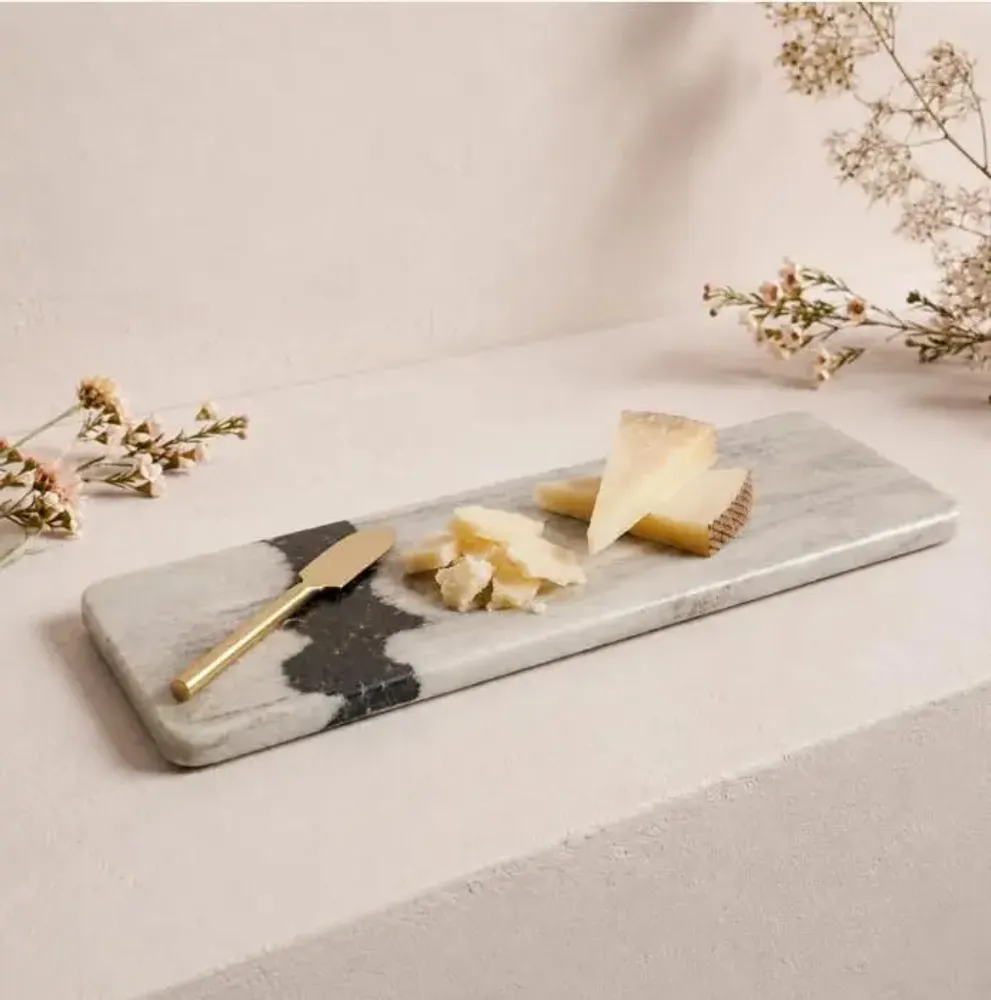Plats et saladiers - Planches marbre blanc et noir - BE HOME