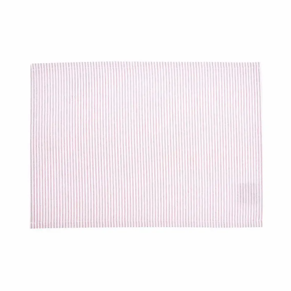 Linge de table textile - SET DE TABLE ESSUYABLE RECYCLÉ, BOSSE, ROSE CLAIR/BLANC 33x45 - BY WILLE