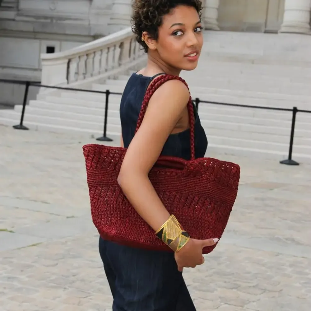 Sacs et cabas - Sac raphia ELLA (Bordeaux) - KLEO