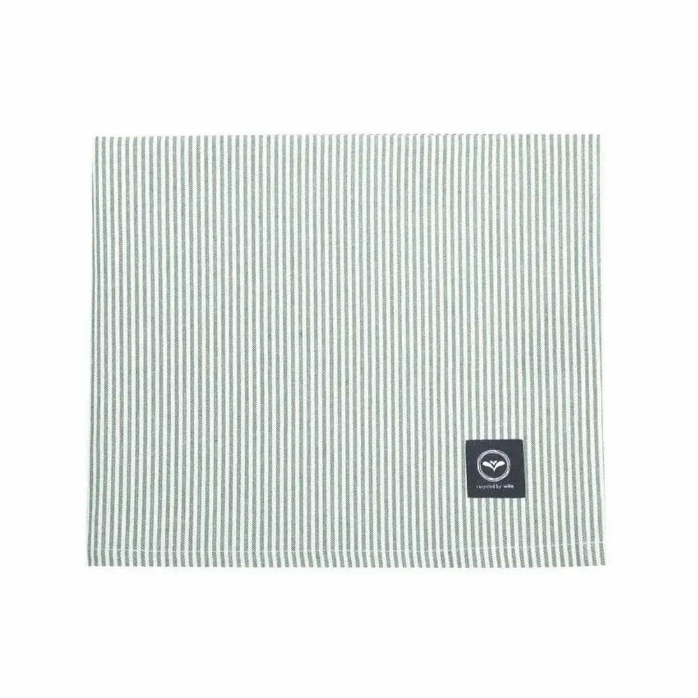 Linge de table textile - NAPPE ESSUYABLE RECYCLÉE BOSSE, VERT/BLANC 140x240cm - BY WILLE