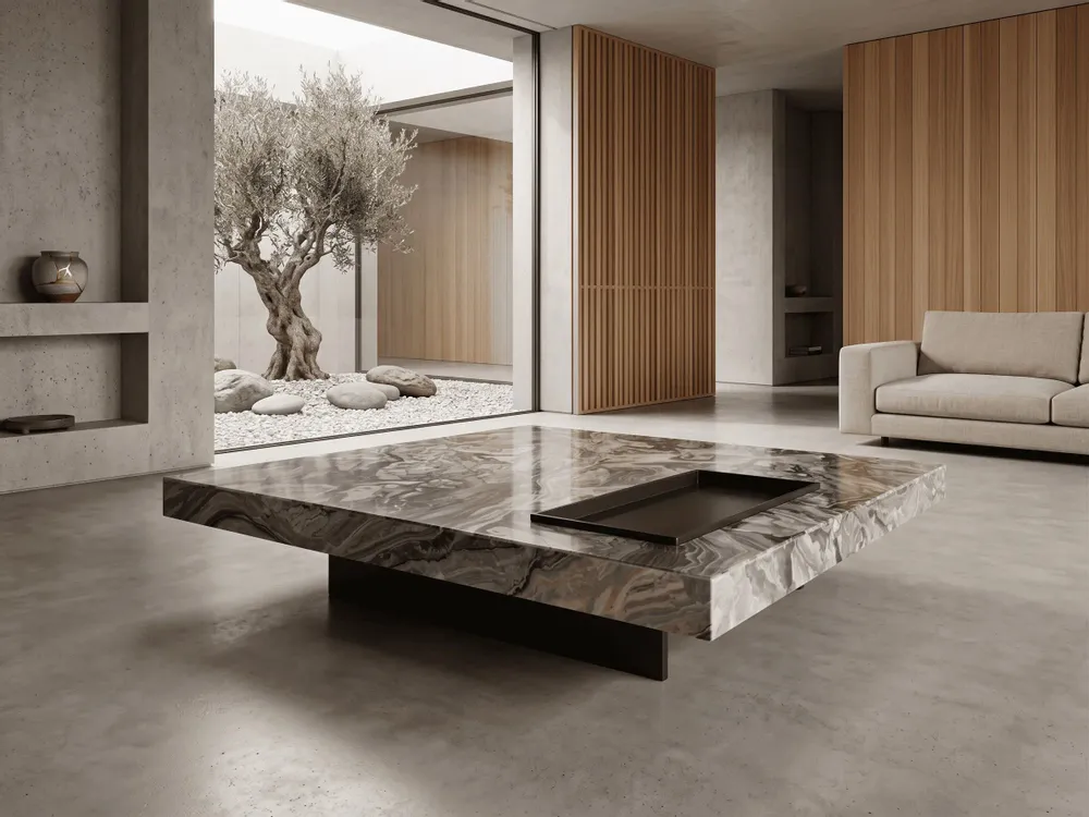 Tables basses - Table basse Elyra marbre - EMPREINTE DU TEMPS