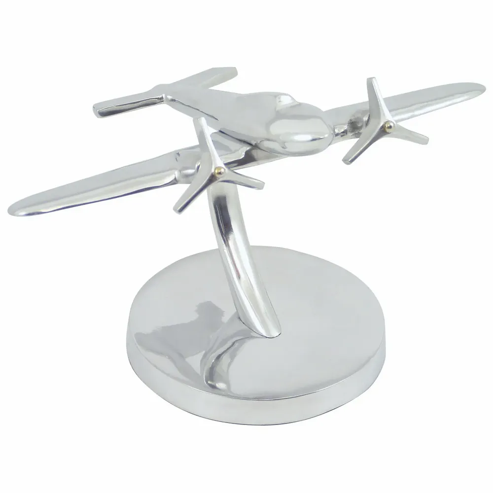 Objets de décoration - Avion en aluminium a poser - dim. 16.5x24.5xh.16 cm - TRADE WINDS