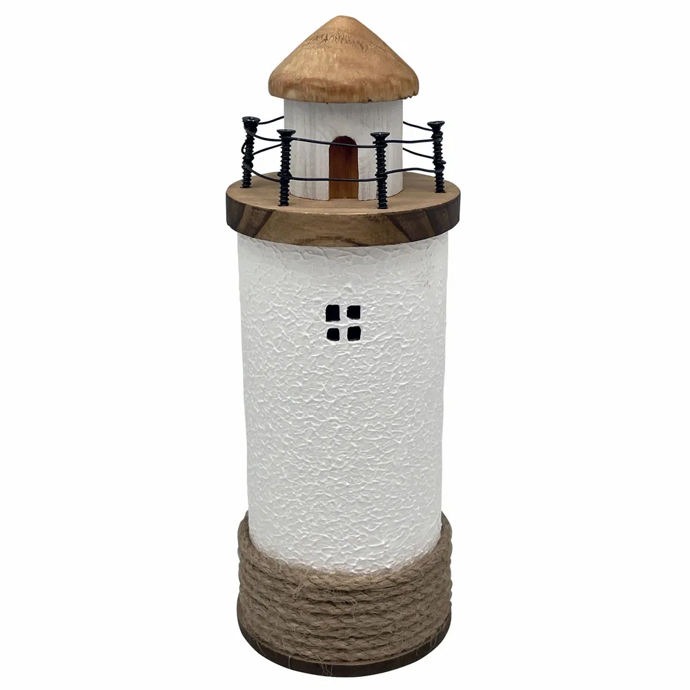 Objets de décoration - Phare en bois blanc et cordage, H. 20 cm - TRADE WINDS