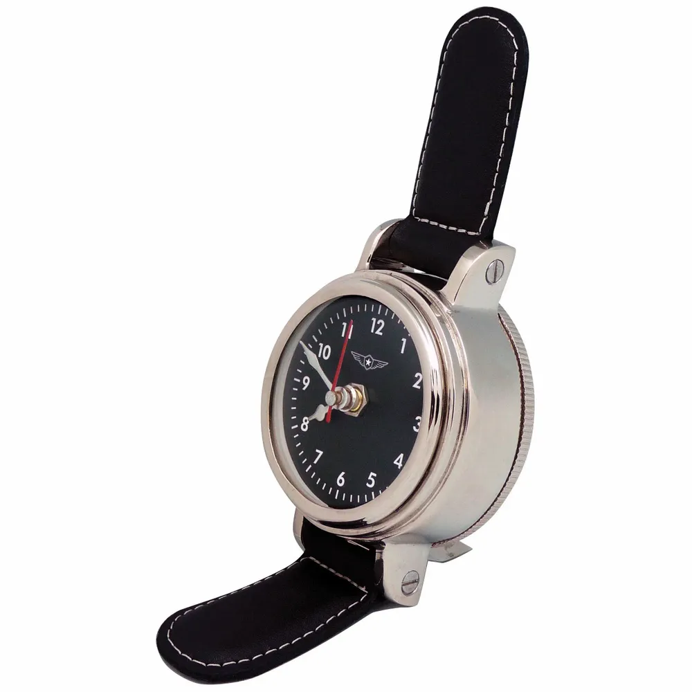 Montres et horlogerie - Montre à poser, pendulette de bureau, D.10 cm, H.19 cm - TRADE WINDS