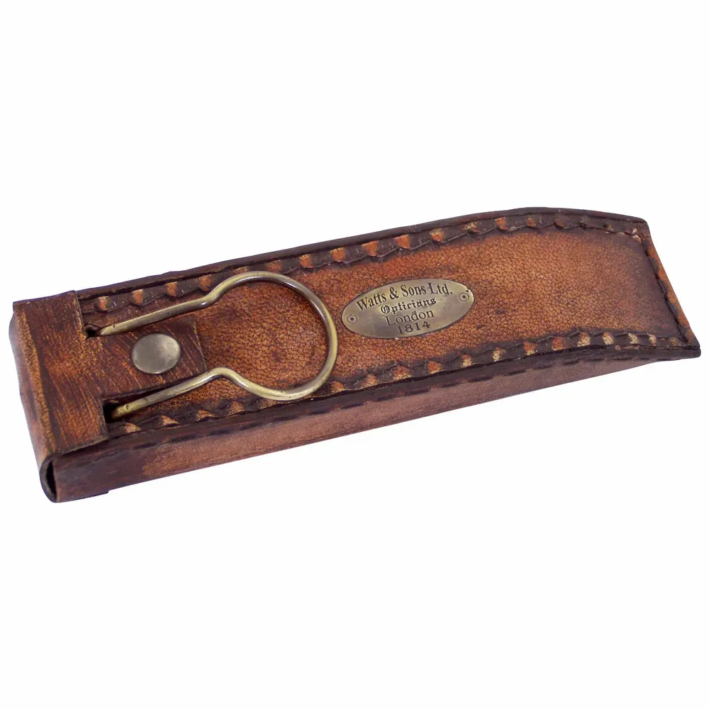 Autres fournitures bureau  - Loupe de travail dans étui cuir, laiton vieilli, grossissement x2,5 - TRADE WINDS
