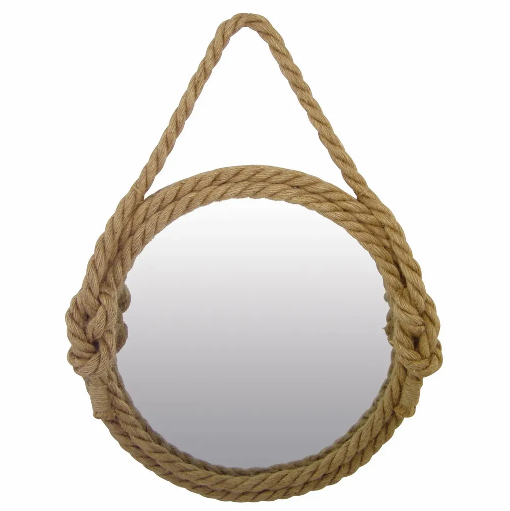 Miroirs - Miroir avec cordage, noeud en huit, coul. chanvre, diam. 32 cm UV2 - TRADE WINDS
