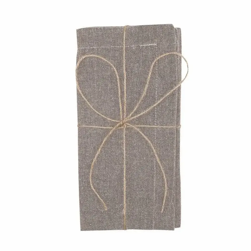 Linge de table textile - SERVIETTE RECYCLÉE 2-PACK ELIN, MARRON CLAIR/BEIGE 45x45cm - BY WILLE