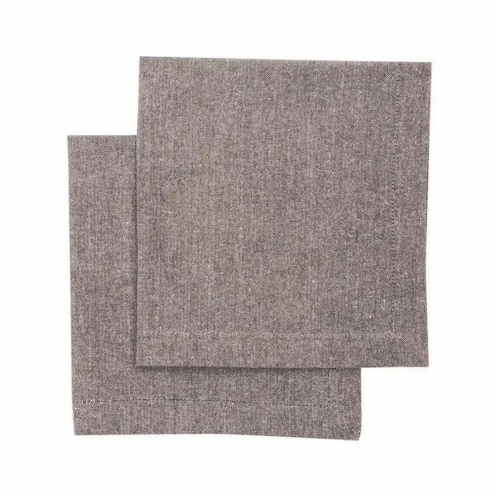 Linge de table textile - SERVIETTE RECYCLÉE 2-PACK ELIN, MARRON CLAIR/BEIGE 45x45cm - BY WILLE