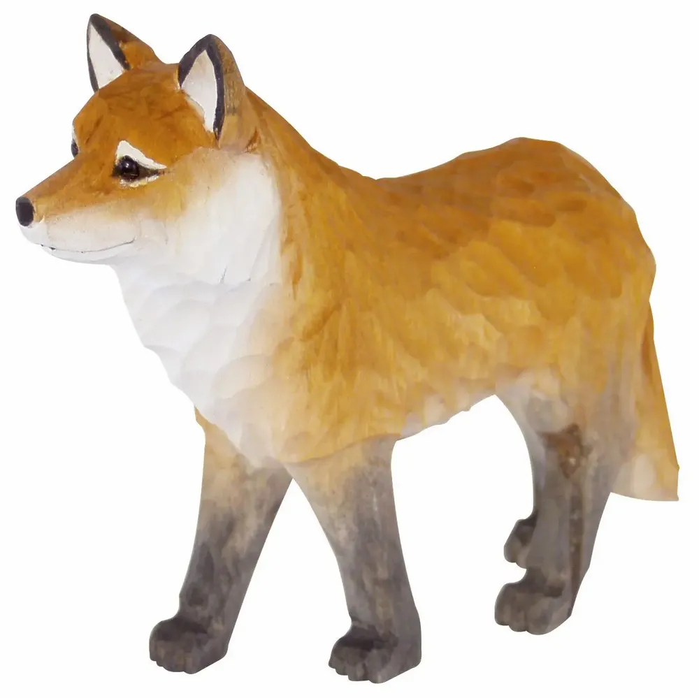 Sculptures, statuettes et miniatures - Renard en bois sculpté, H. 10 cm - TRADE WINDS