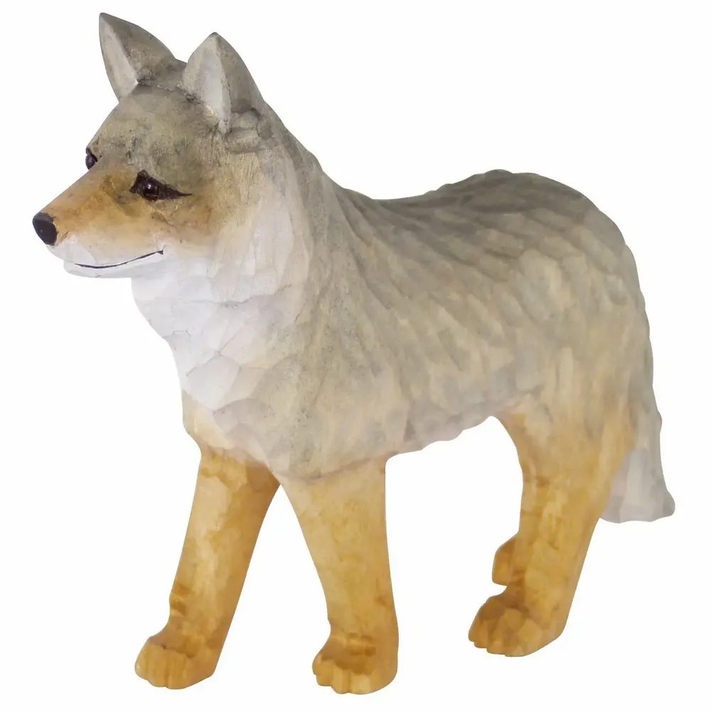 Sculptures, statuettes et miniatures - Loup en bois sculpté, H. 10 cm - TRADE WINDS