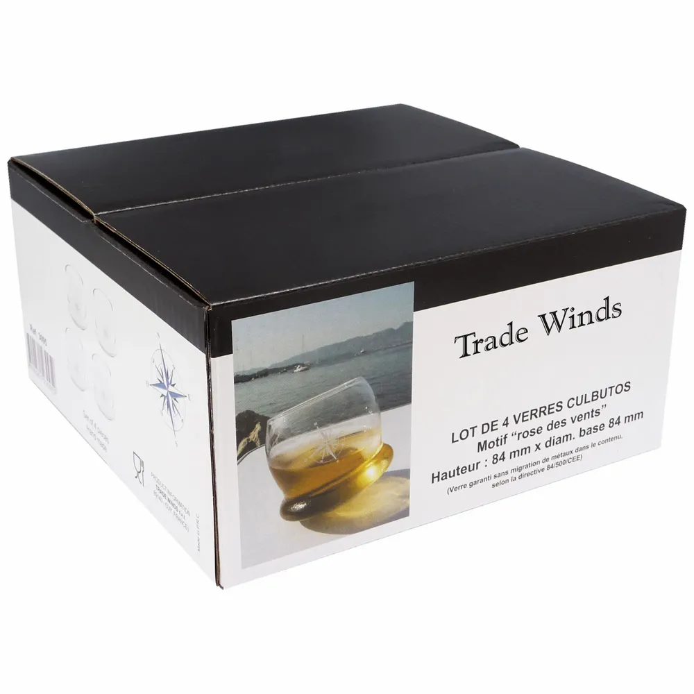 Glass - Rocking glass, H : 3''1/7, set of 4 - TRADE WINDS